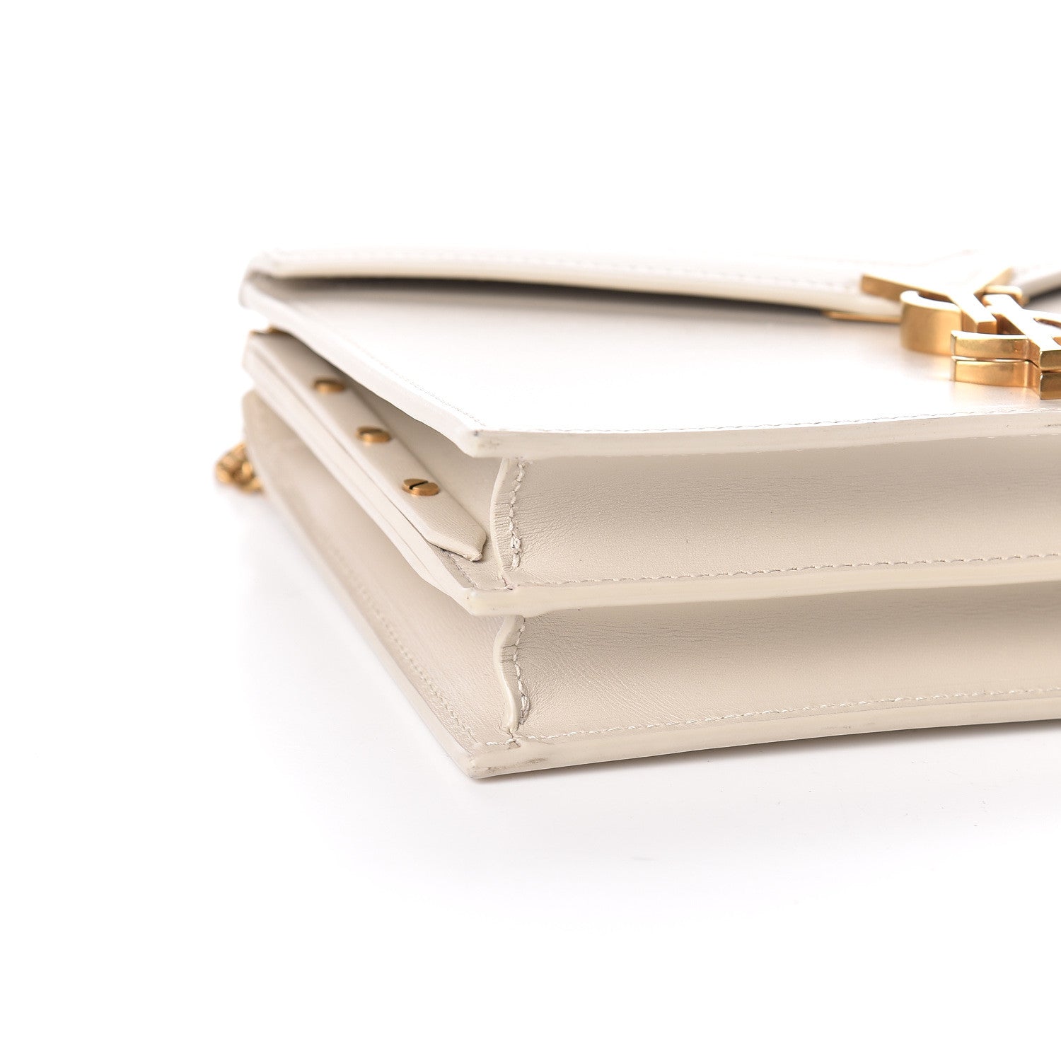 Saint Laurent Calfskin Monogram Cassandra Clasp Bag Porcellana 6 of 14