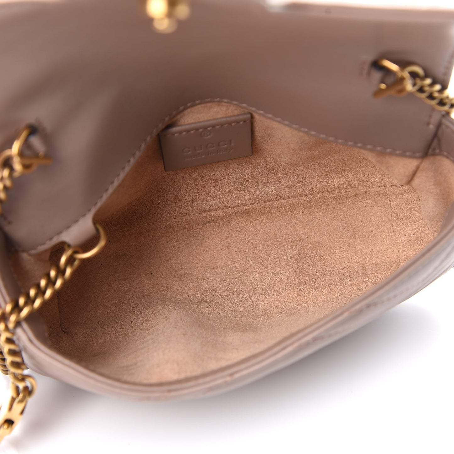 Calfskin Matelasse Super Mini GG Marmont Shoulder Bag Porcelain Rose