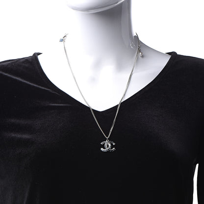 Chanel Crystal Baguette CC Necklace Blue 2 of 5