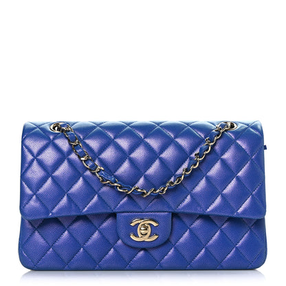 Chanel Iridescent Caviar Quilted Medium Double Flap Blue 1 of 8