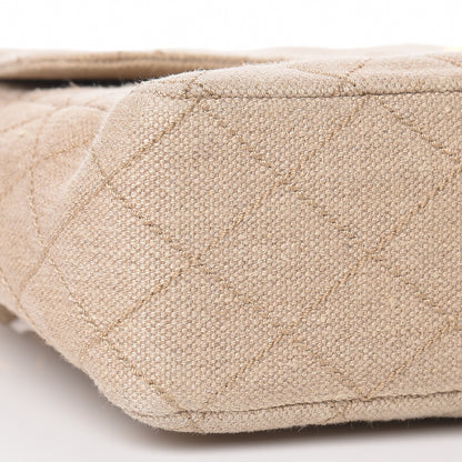 Chanel Toile Jumbo Single Flap Beige 10 of 13