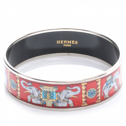 Hermes Enamel Printed Elephant Torana Wide Bracelet 65 4 of 5