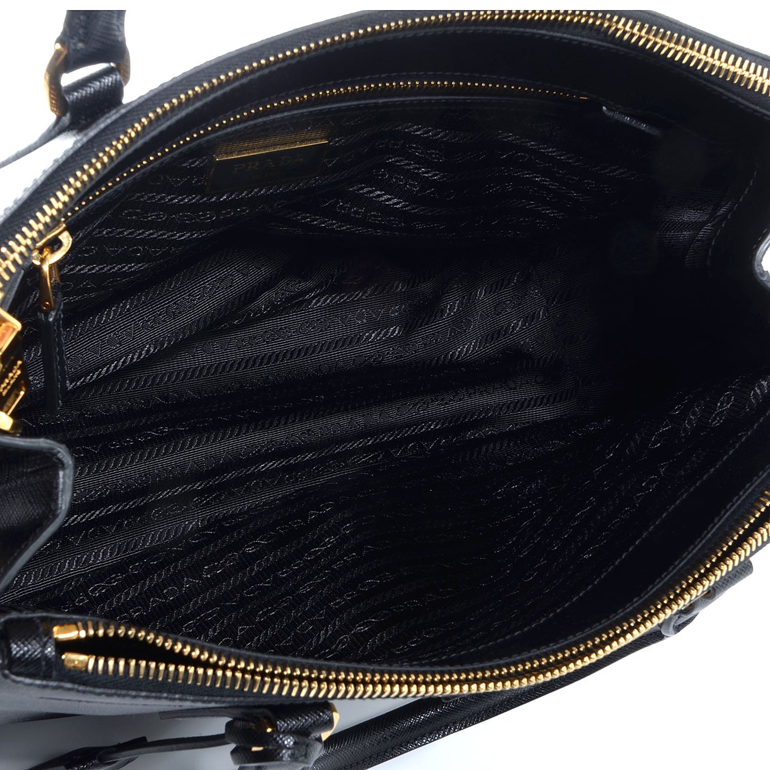 Prada Saffiano Lux Small Double Zip Tote Nero Black 7 of 12