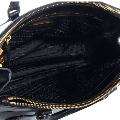 Prada Saffiano Lux Small Double Zip Tote Nero Black 7 of 12