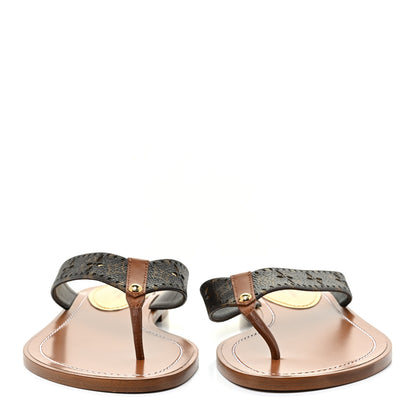 Louis Vuitton Monogram Sunny Flat Thong Sandals 37 Brown 2 of 12