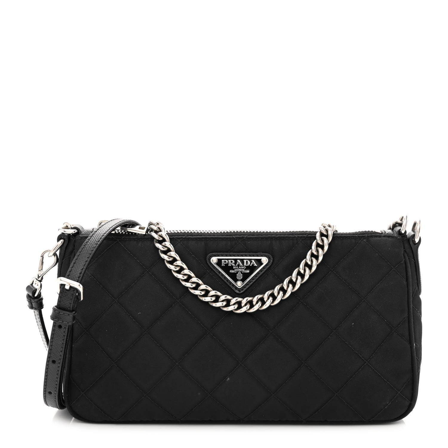 Prada Nylon Tessuto Impuntu Quilted Crossbody Bag Black 1 of 13