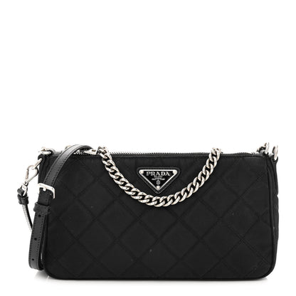 Prada Nylon Tessuto Impuntu Quilted Crossbody Bag Black 1 of 13