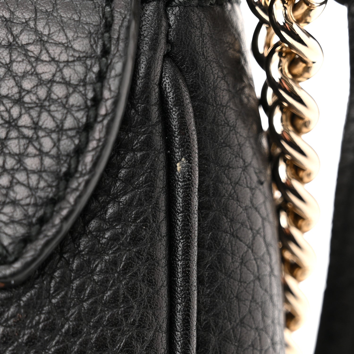 Gucci Pebbled Calfskin Medium Soho Flap Crossbody Black 14 of 17
