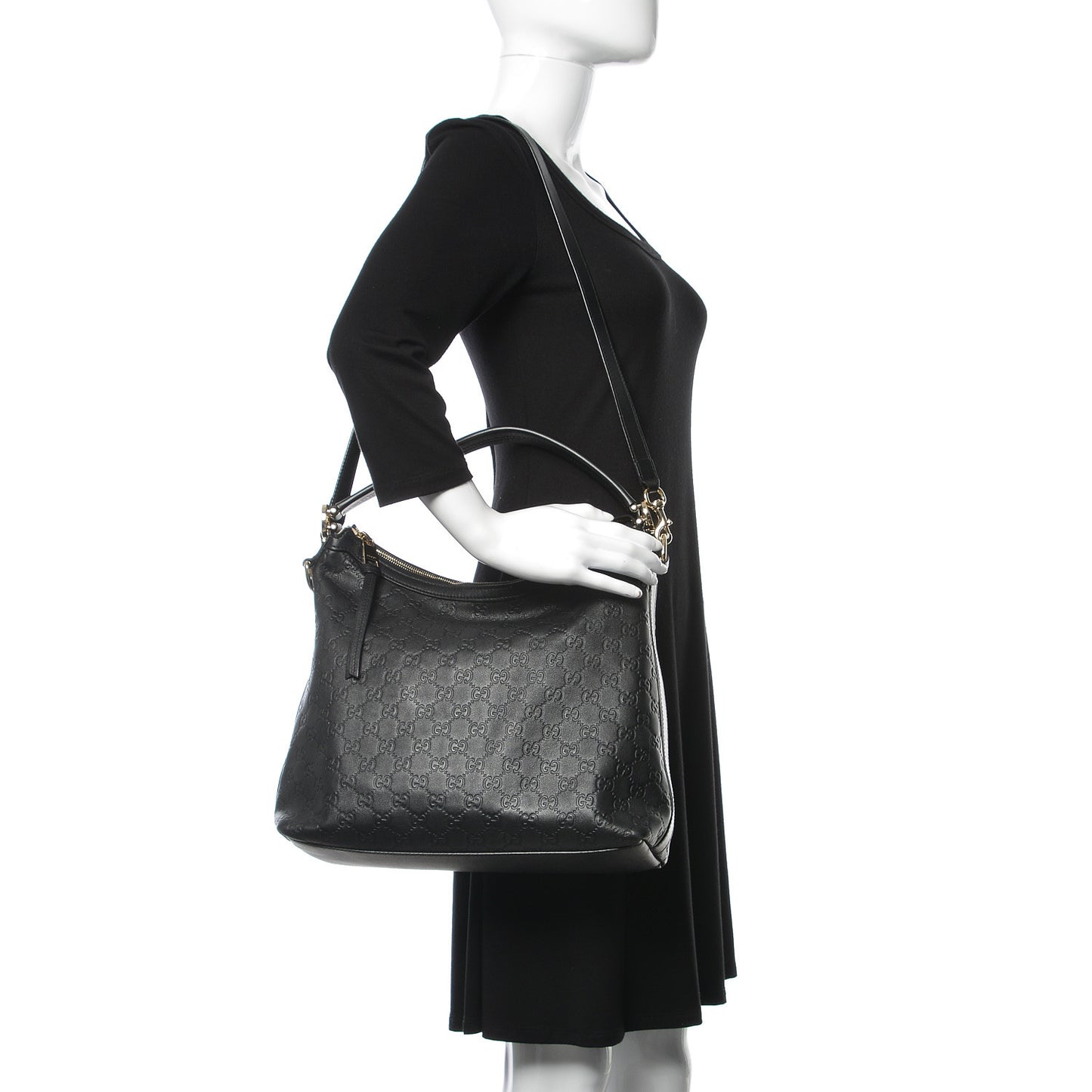 Guccissima Small Miss GG Hobo Black