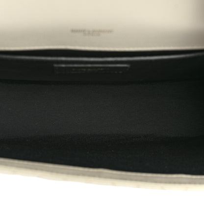 Saint Laurent Grain De Poudre Textured Mixed Matelasse Medium Triquilt Monogram Satchel Crema Soft 4 of 17