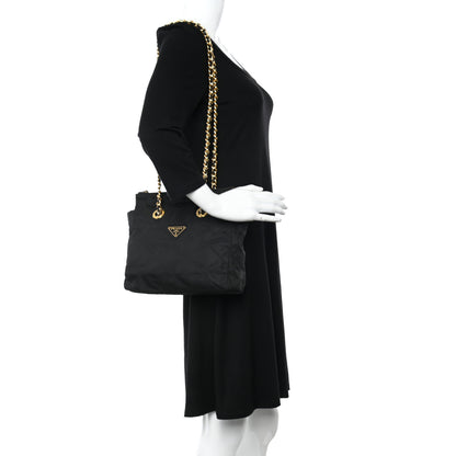 Prada Nylon Tessuto Quilted Shoulder Bag Black 2 of 15