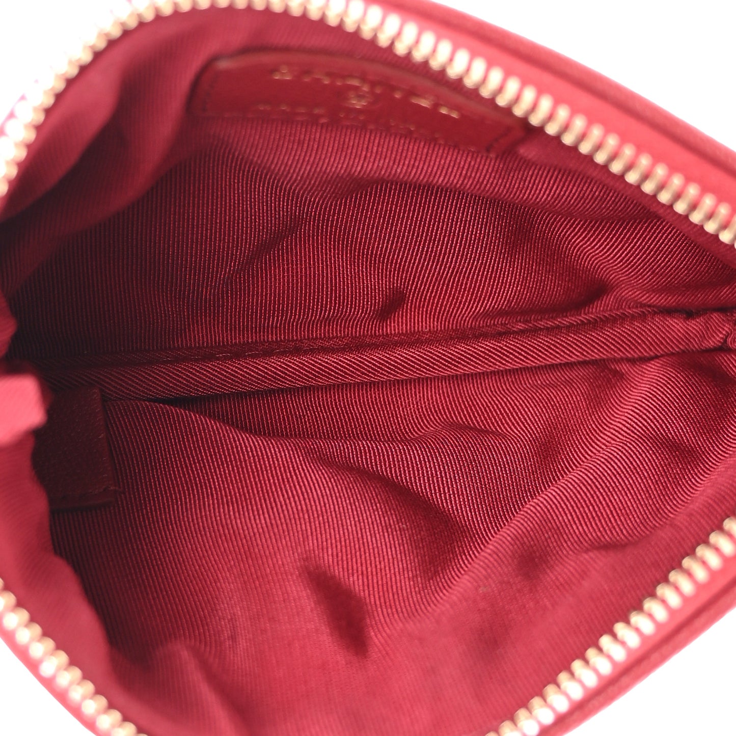 Sheepskin Quilted Small Vintage Mademoiselle Cosmetic Case Red