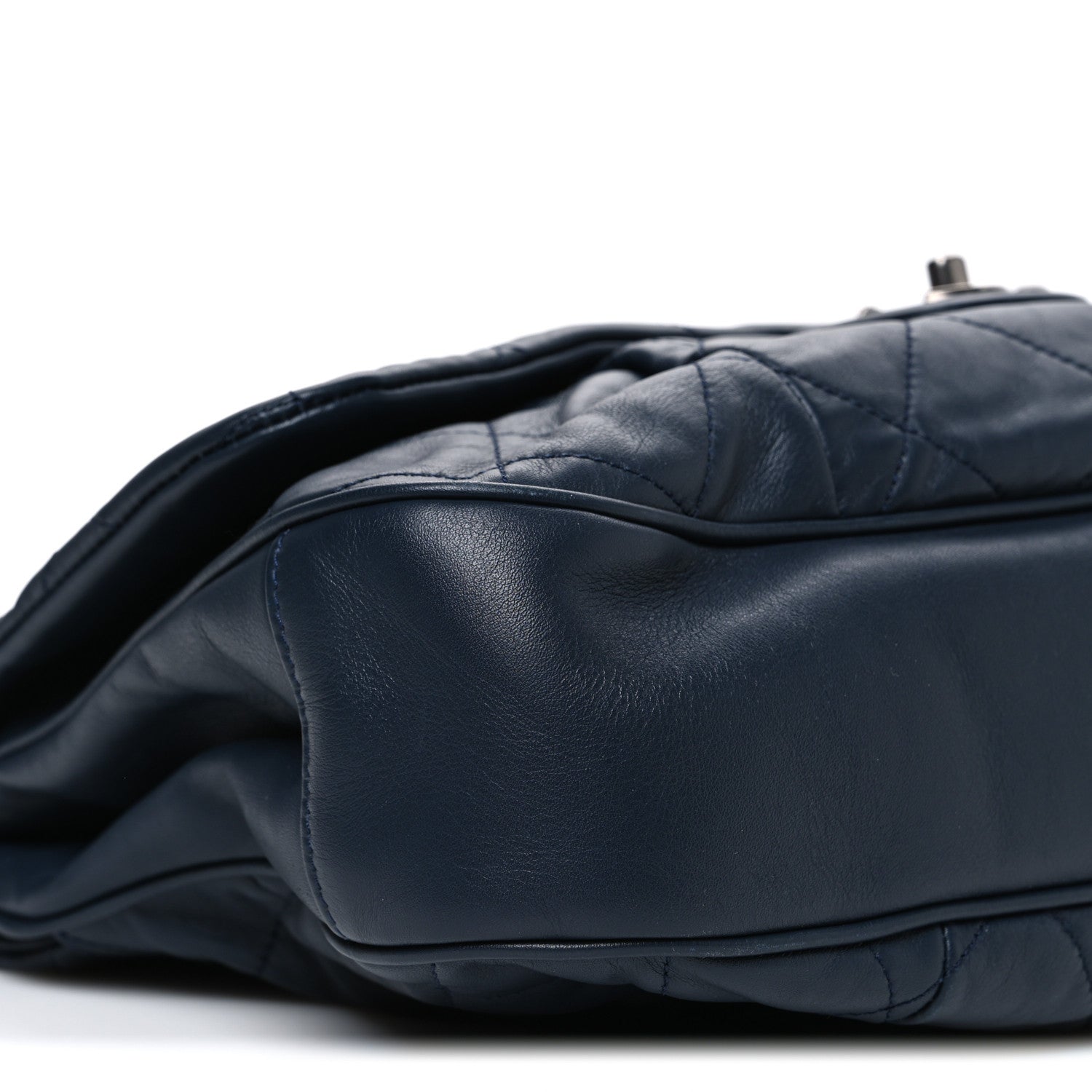 Chanel Calfskin Quilted Coco Pleats Flap Navy Blue 9 of 10