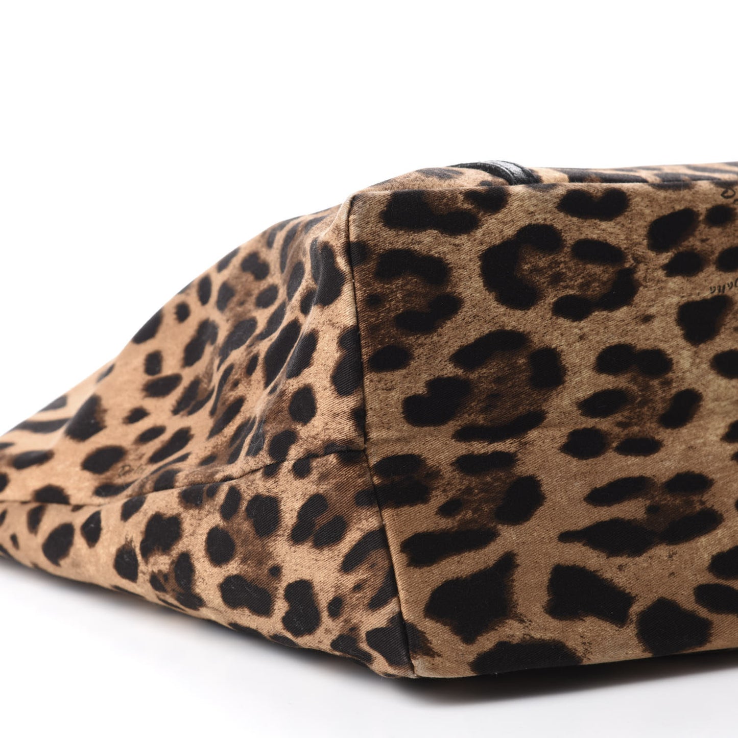 Leopard Print Canvas Calfskin Animalier Tote Black