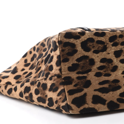 Dolce & Gabbana Leopard Print Canvas Calfskin Animalier Tote Black 6 of 9