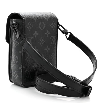 Louis Vuitton Monogram Eclipse S Lock Wearable Wallet Black 3 of 10
