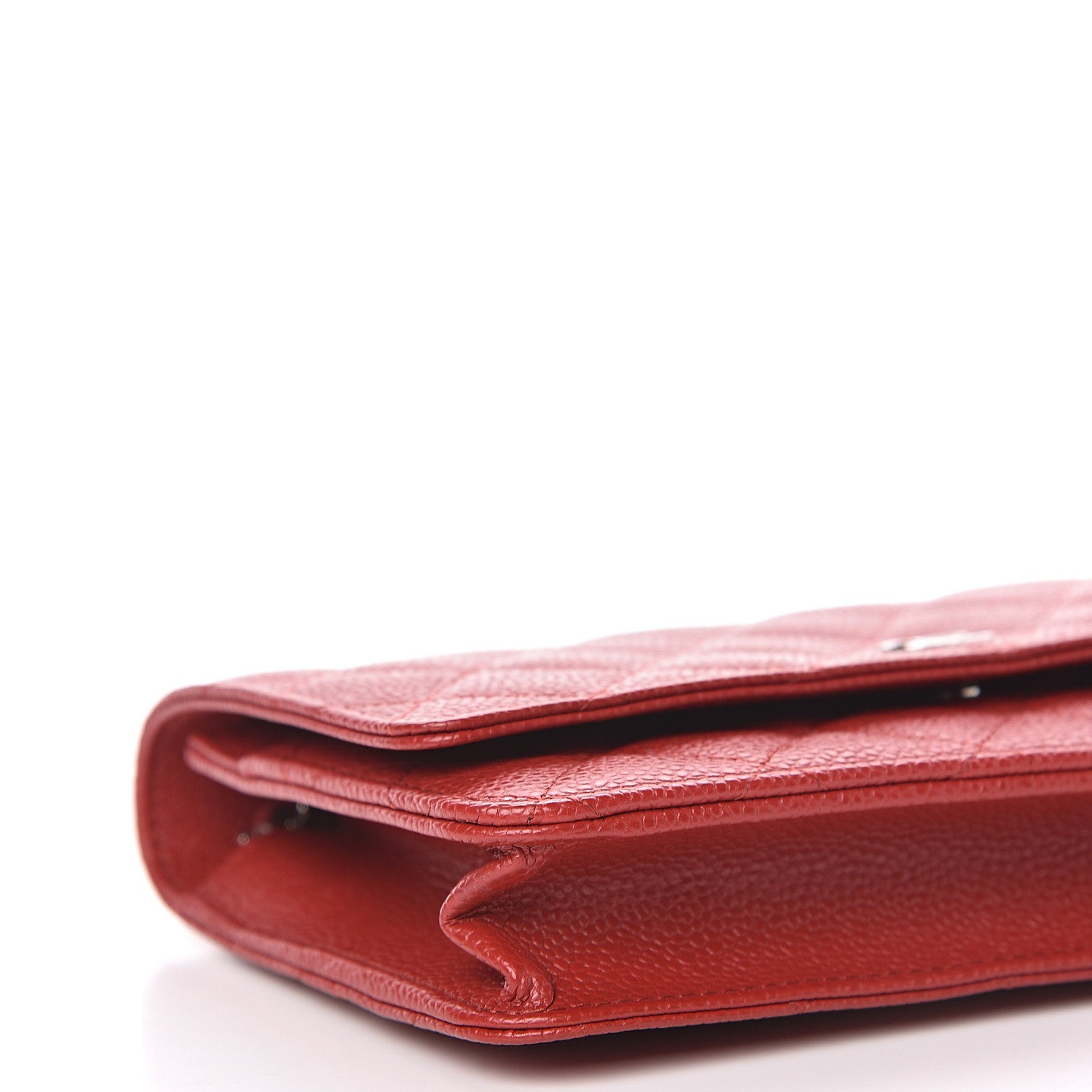 Chanel Caviar Quilted Wallet on Chain WOC Red 9 of 12