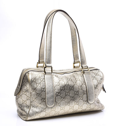Gucci Metallic Guccissima Small Boston Gold 2 of 10