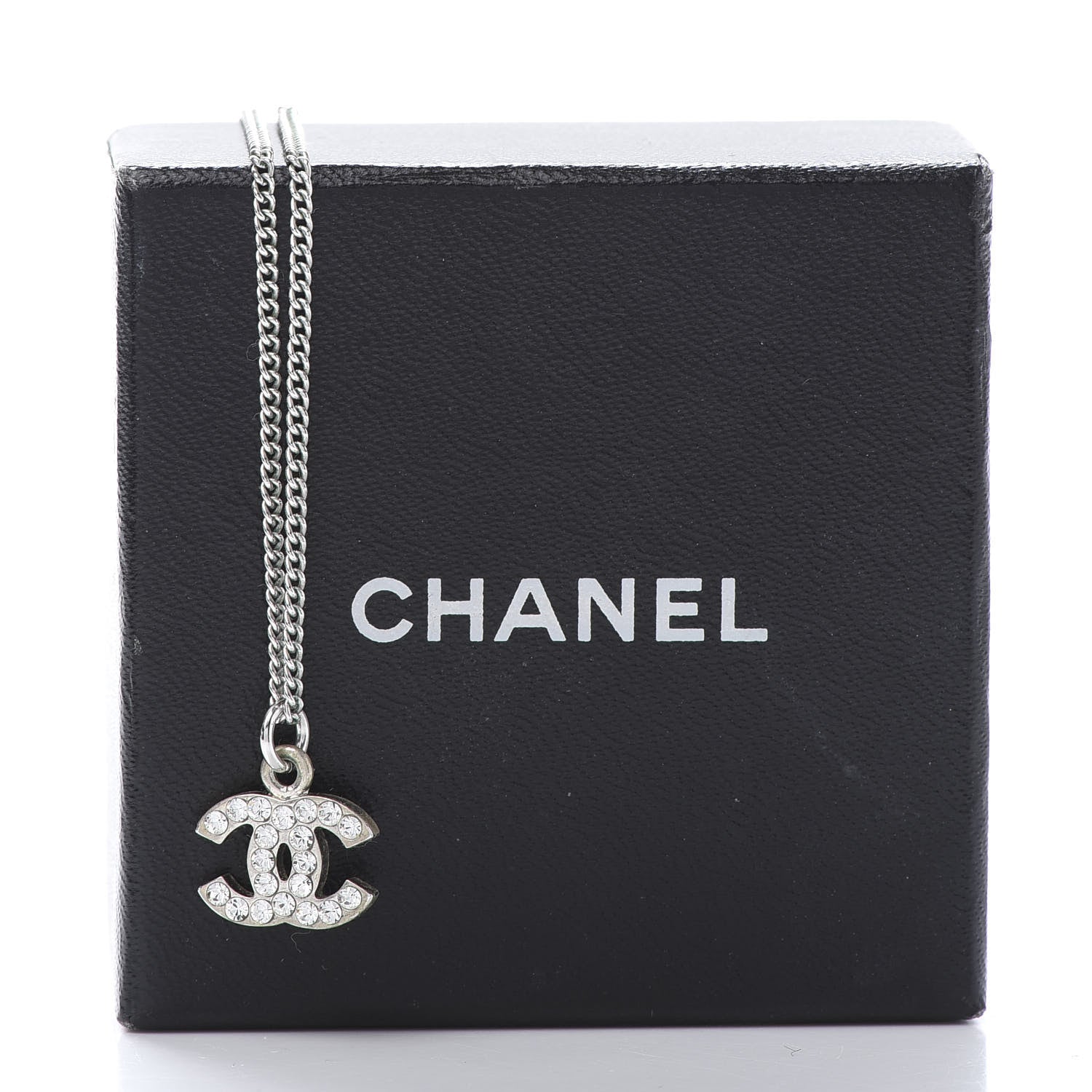 Chanel Crystal CC Necklace Silver 6 of 6