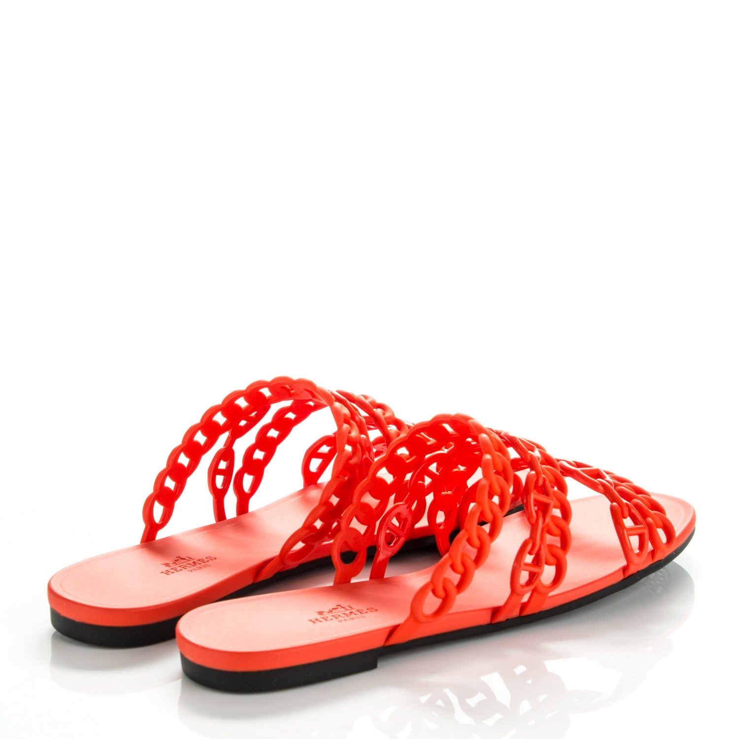 Hermes Rubber Chaine d'Ancre Nude Sandals 39 Pavot 4 of 7