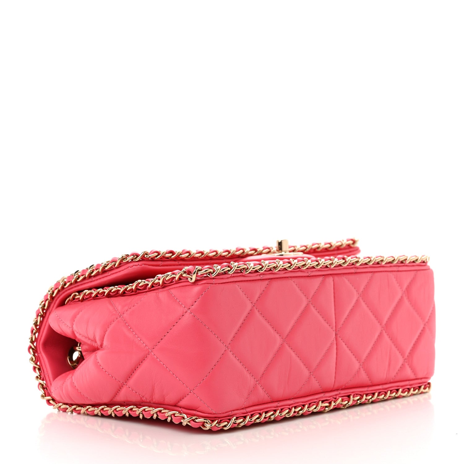 Chanel Crumpled Calfskin Medium Chain All Over Flap Pink 4 of 11
