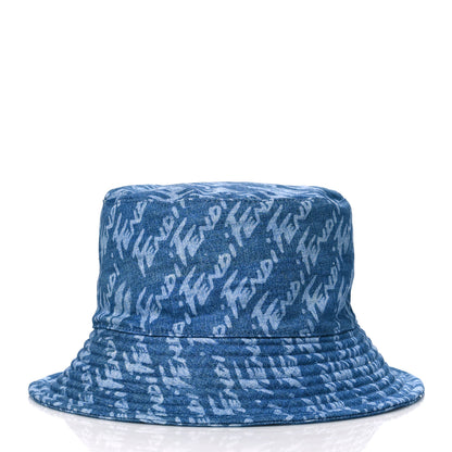 Fendi Denim Logo Bucket Hat S Light Blue 4 of 7