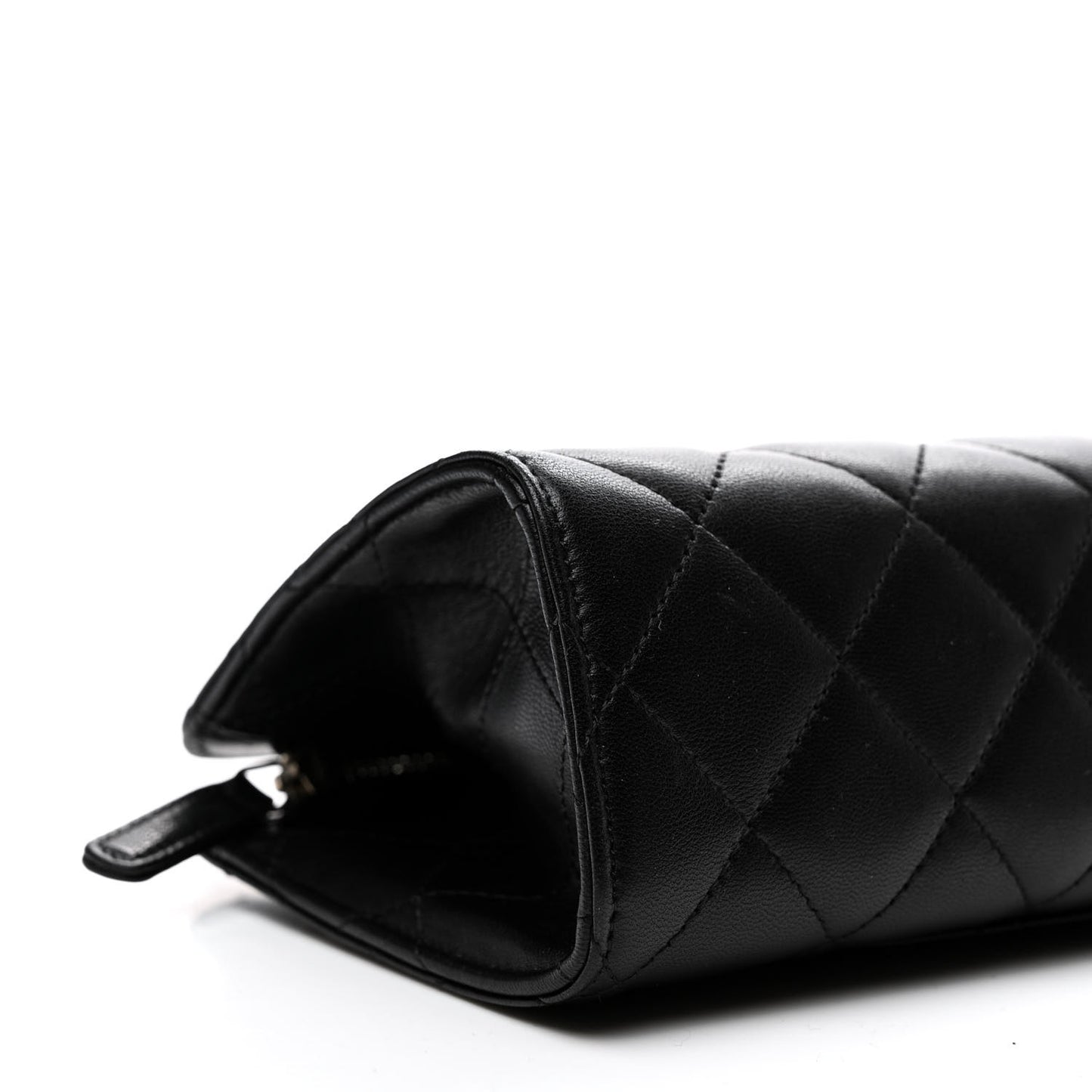 Lambskin Quilted Cosmetic Case Black