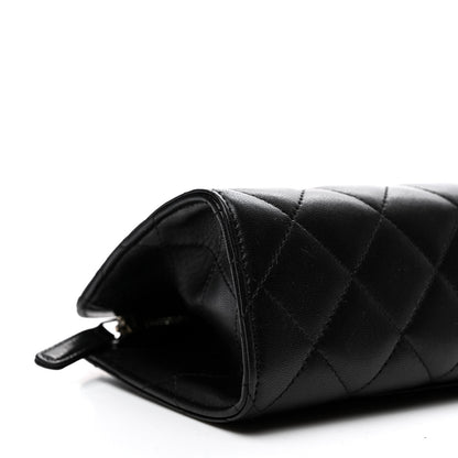 Chanel Lambskin Quilted Cosmetic Case Black 10 of 11