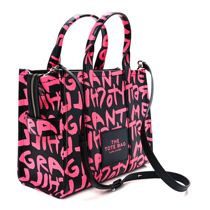 Marc Jacobs X STEPHEN SPROUSE Grained Calfskin Medium The Tote Bag Pink 3 of 22