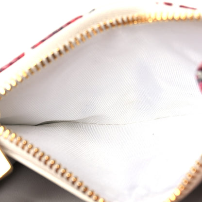Christian Dior Calfskin Print Caro XS Wallet White Multicolor 6 of 9