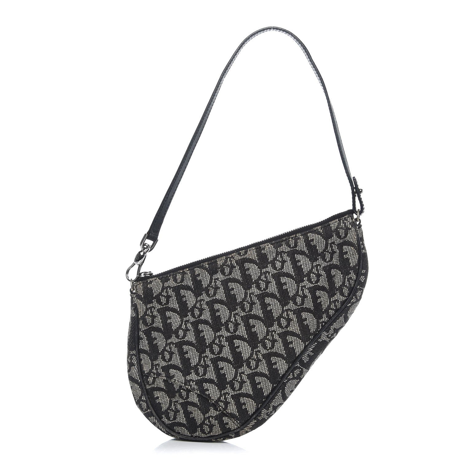 Christian Dior Monogram Mini Saddle Pochette Navy 1 of 8