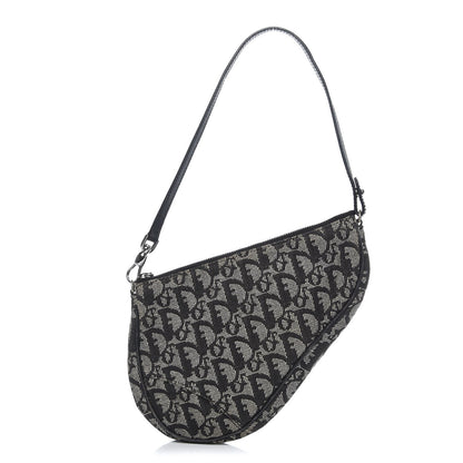 Christian Dior Monogram Mini Saddle Pochette Navy 1 of 8
