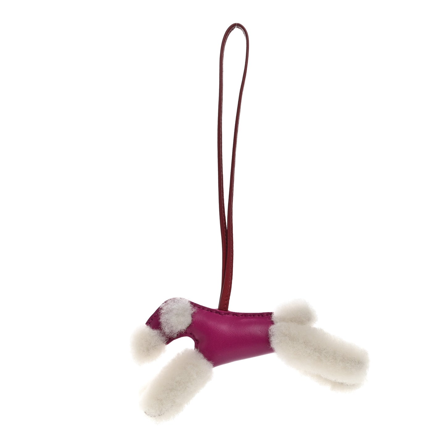 Milo Lambskin Shearling Budy Charm Rose Pourpre