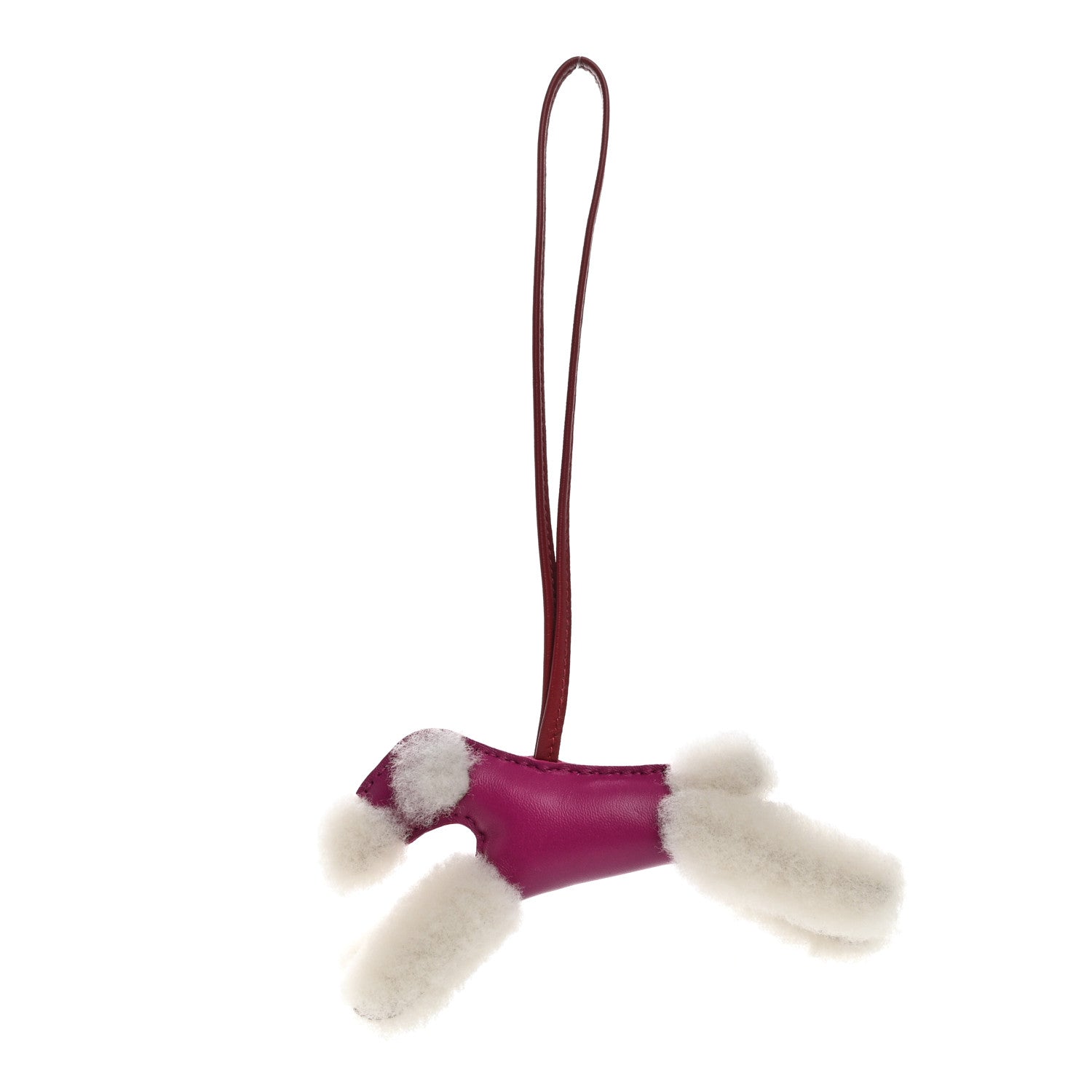 Hermes Milo Lambskin Shearling Budy Charm Rose Pourpre 1 of 4