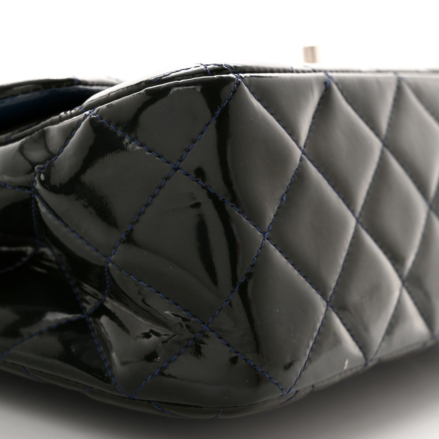 Chanel Patent Quilted Jumbo Double Flap Navy 10 of 10