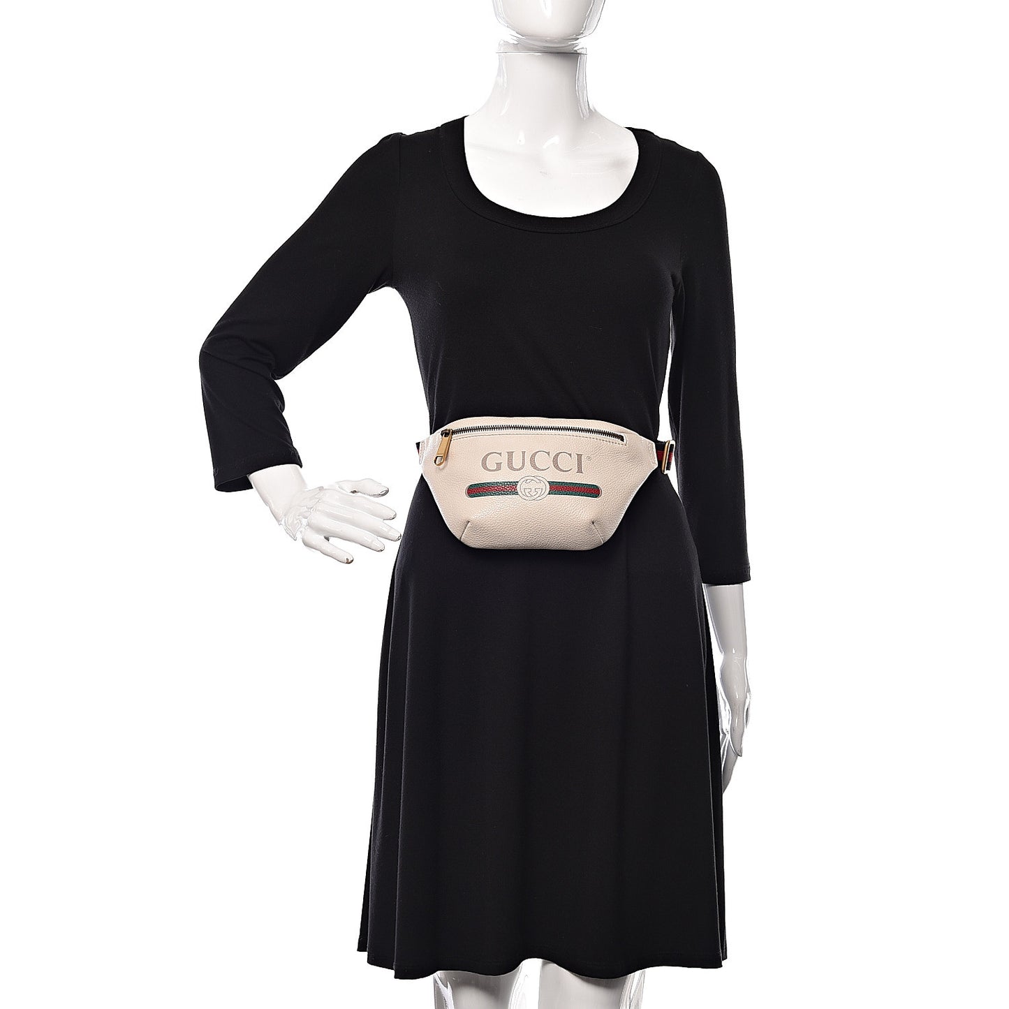 Grained Calfskin Small Logo Belt Bag White