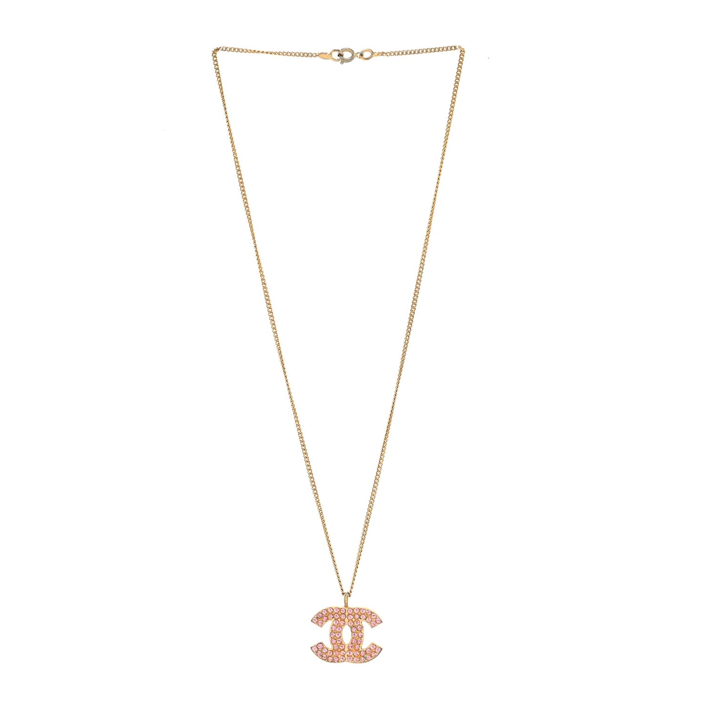 Crystal CC Necklace Pink Gold