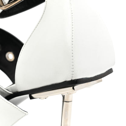 Balenciaga Shiny Kidskin Point Toe Buckle Pumps 38 White 13 of 13
