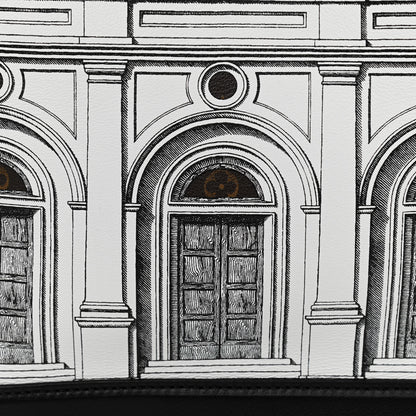 Louis Vuitton X FORNASETTI Calfskin Architettura Noe MM Black White 7 of 9