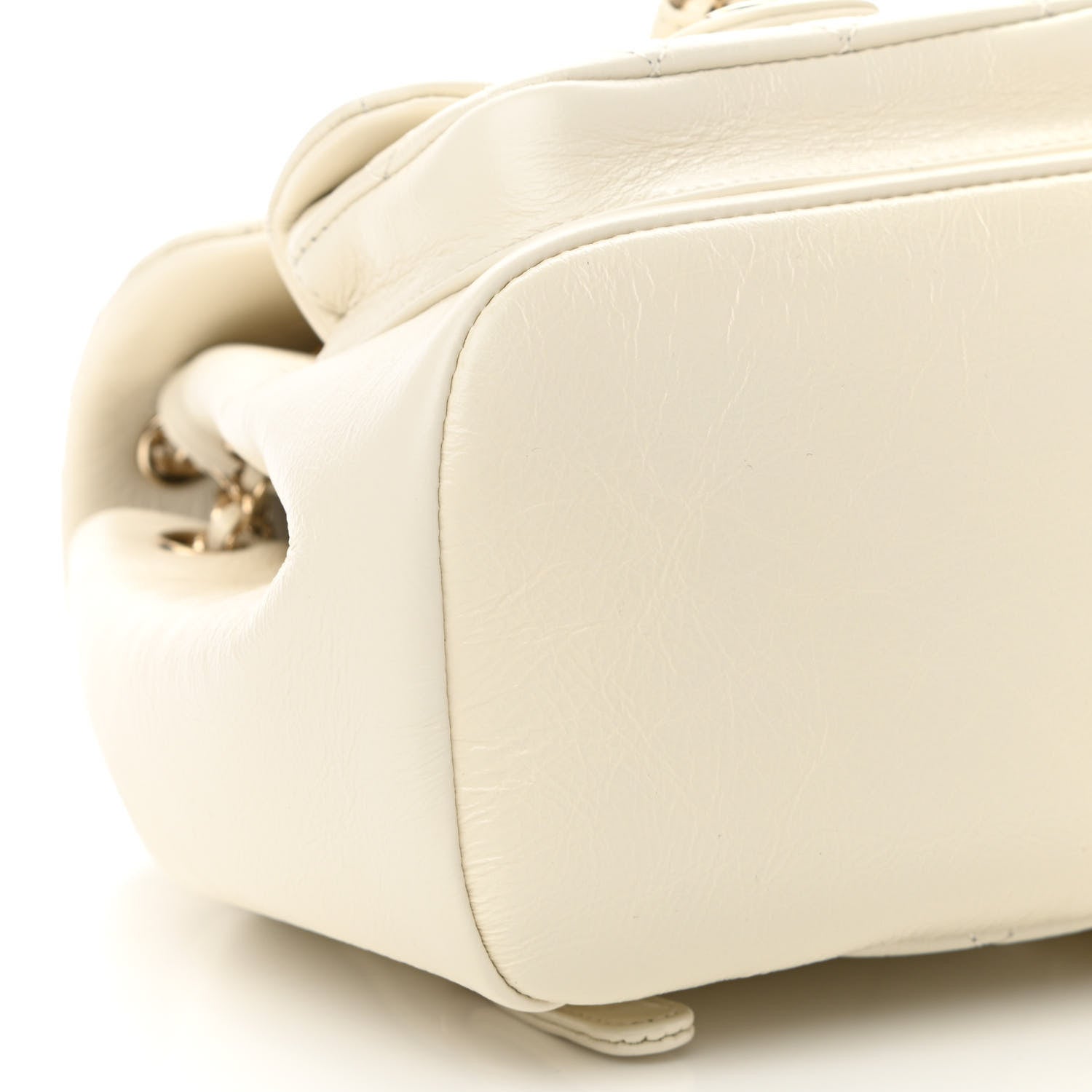 Chanel Glazed Aged Calfskin Quilted Small Duma Drawstring Backpack White 9 of 12