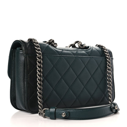 Chanel Goatskin Quilted Medium Perfect Edge Flap Green 3 of 9