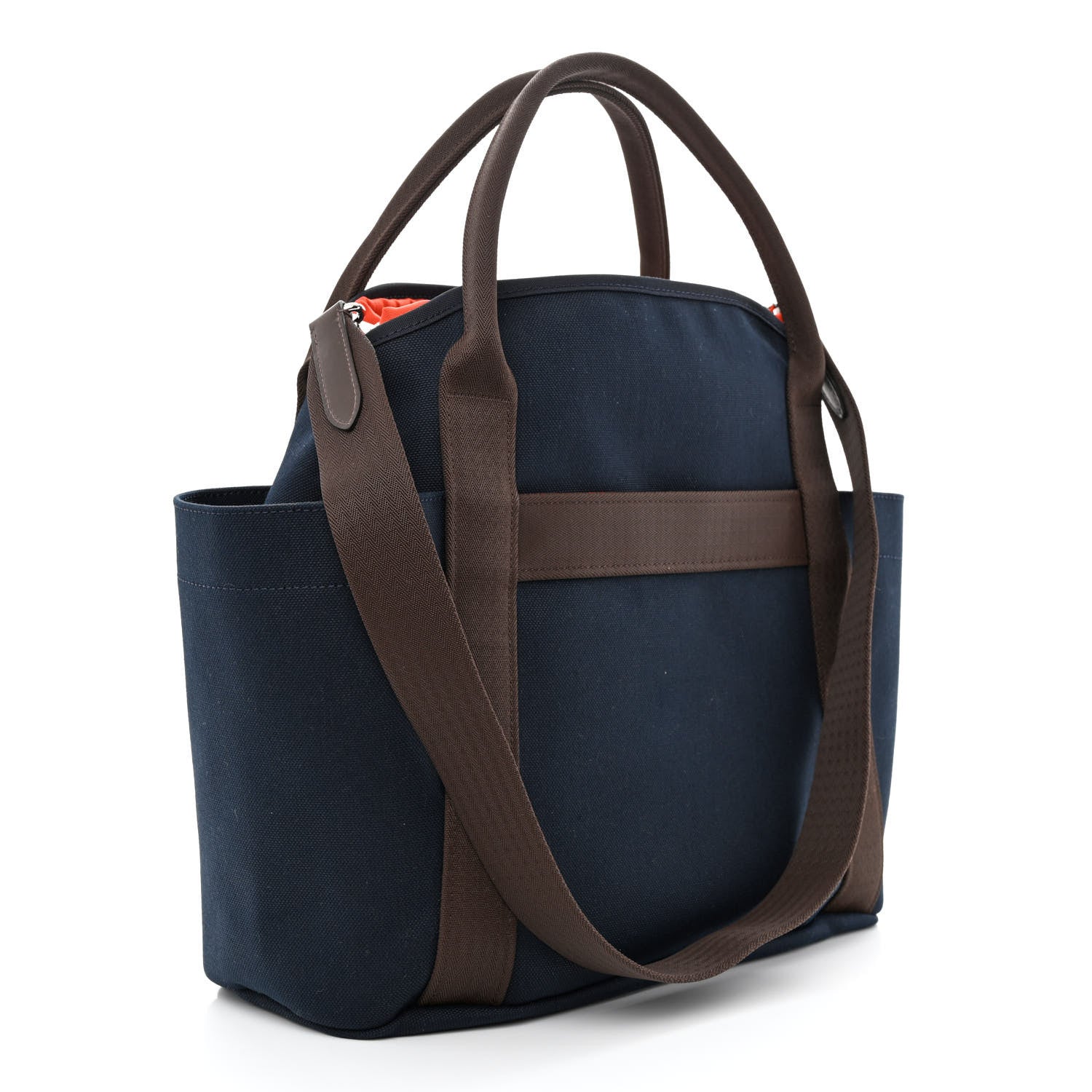 Hermes Toile Sac De Pansage Groom Bleu Navy Feu 4 of 13