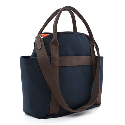 Hermes Toile Sac De Pansage Groom Bleu Navy Feu 4 of 13