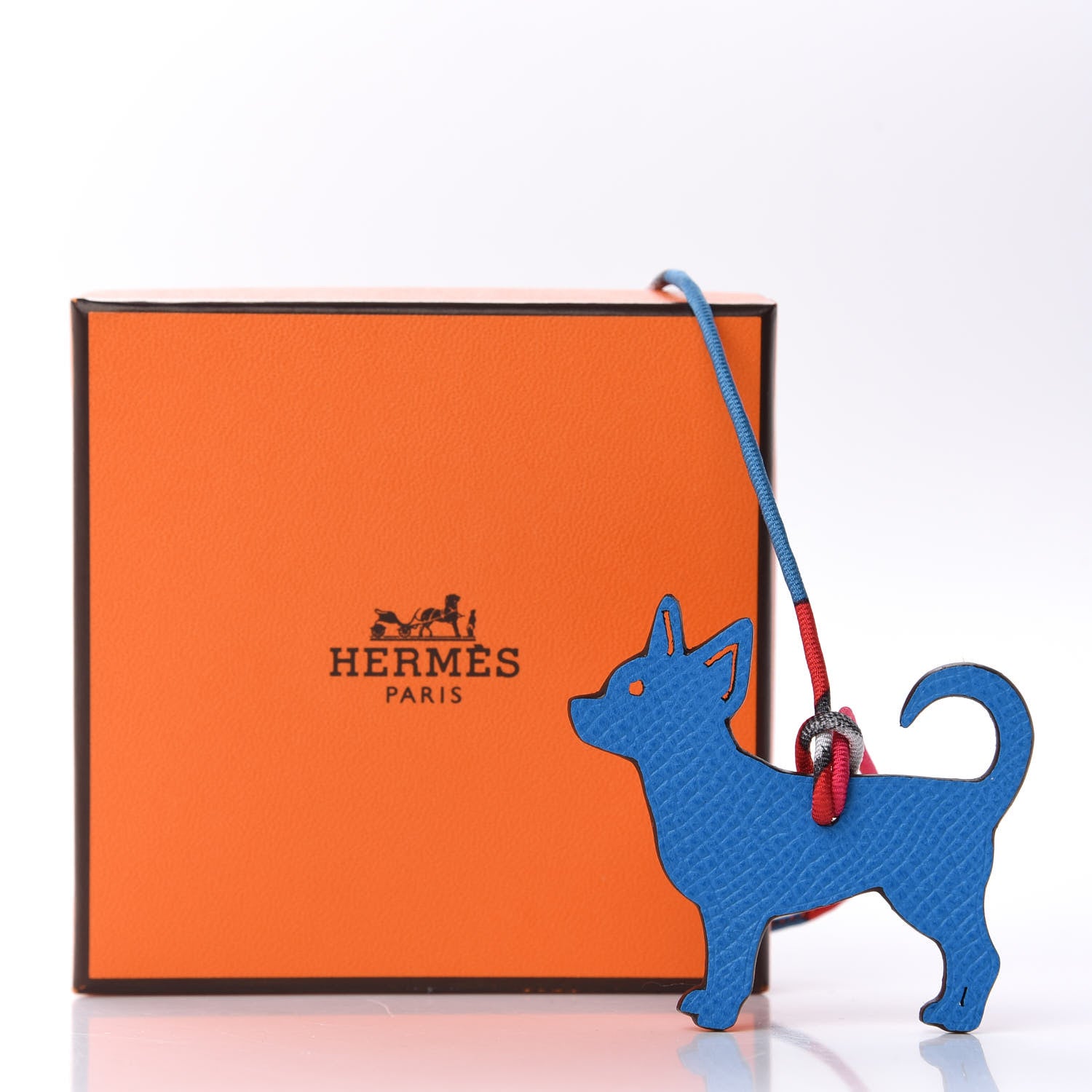 Hermes Togo Epsom Petit H Chihuahua Bag Charm Rose Lipstick Bleu Frida 6 of 6