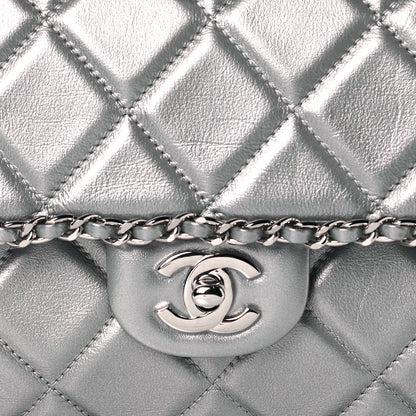 Chanel Metallic Lambskin Medium Chain All Over Flap Silver 8 of 11