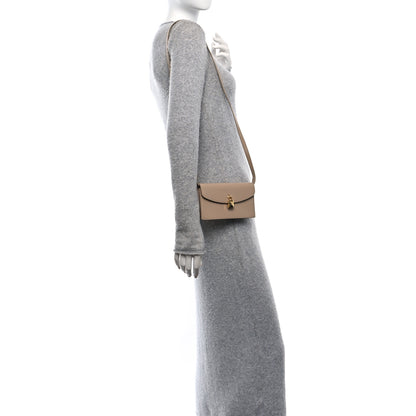 Loro Piana Grained Calfskin Extra Pochette Light Mastic Sun Gold 2 of 9