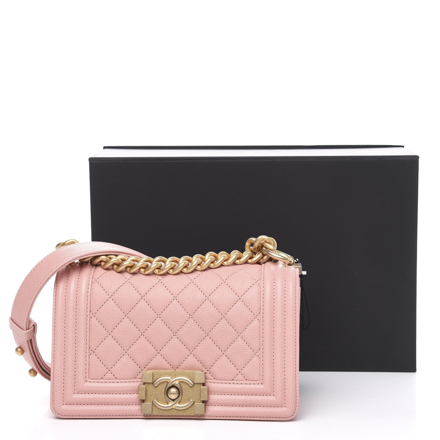 Chanel Caviar Quilted Small Boy Flap Light Pink 10 of 10