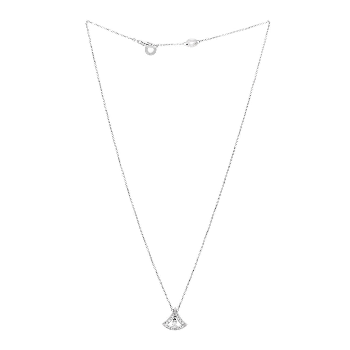 Bulgari 18K White Gold Diamond Divas' Dream Pave Openwork Necklace 3 of 6