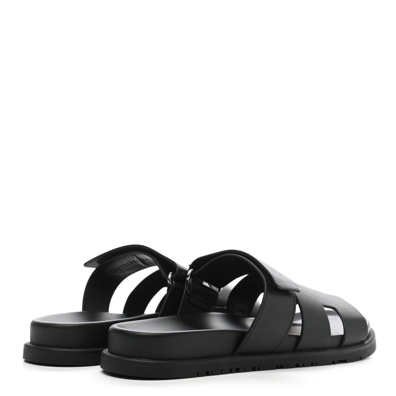 Hermes Calfskin Womens Chypre Sandals 40.5 Black 4 of 8