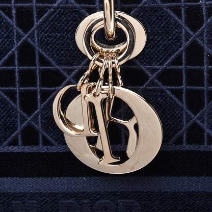 Christian Dior Velvet Cannage Medium Lady D-Lite Blue 11 of 11